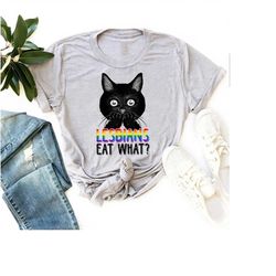 lesbians eat what shirt, funny lgbtq shirt, funny cat lgbt shirt, pride month shirt