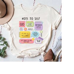 note to self shirt, mental health matters, occupational therapy shirt, psychologist shirt