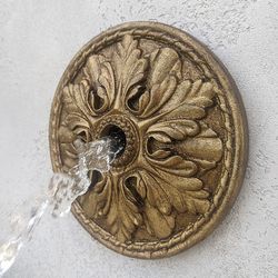 Water spout pool rosette bronze Fountain outdoor Pool socket bronze Wall fountain water feature Fountain display rosette