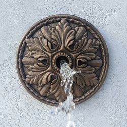 Water spout pool rosette bronze Fountain outdoor Pool socket bronze Wall fountain water feature Fountain display rosette