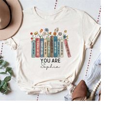 Books Girl Shirt, Feminist Gift, Vintage Books Flower Shirt, Personalized Names Books Shirt, Book Lover Shirt