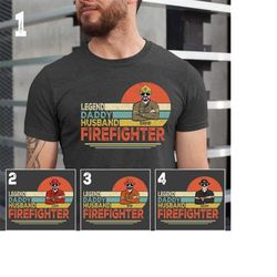 personalized dad firefighter shirt, father's day shirt, legend husband daddy grandpa shirt
