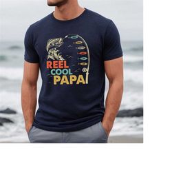 Papa Fishing Personalized Shirt, Reel Cool Papa Shirt, Fathers Day Shirt, Anglers For Father's Day