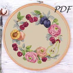Cross stitch pattern pdf Colors of Summer cross stitch pattern pdf design for embroidery