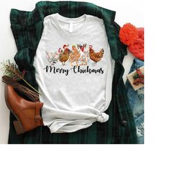 Christmas Chicken Shirt, Merry Chickmas Shirt, Chicken Lover Shirt, Christmas Chicken Shirt, Christmas Shirt