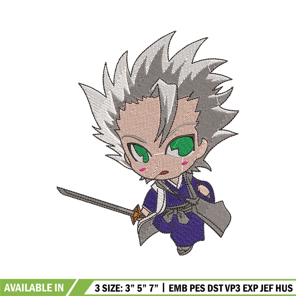 Toshiro chibi embroidery design, Bleach embroidery, Anime design, Embroidery file, Embroidery shirt, Digital download.jpg
