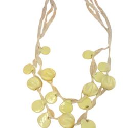 Handcrafted Marble Beaded Organza Ribbon Necklace in Two Strands for Women by Tanishka Trends