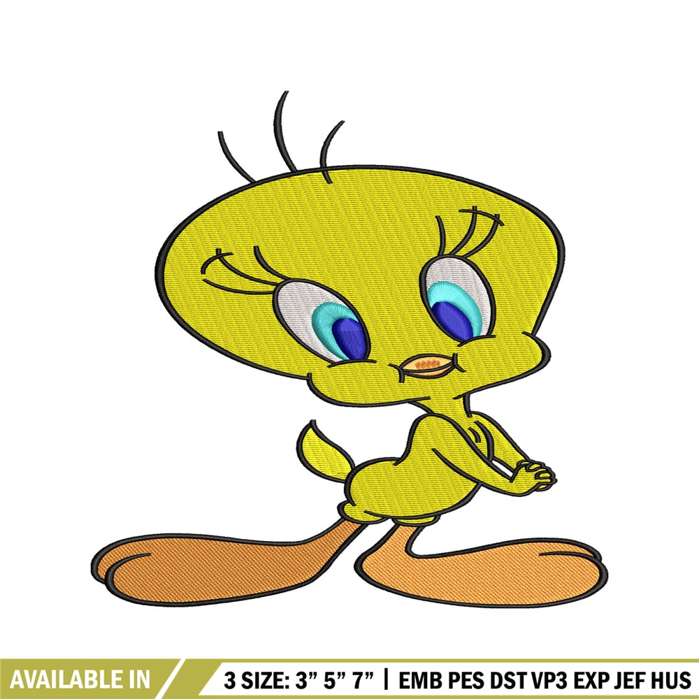 Tweety cartoon embroidery design, Tweety cartoon embroidery, cartoon design, embroidery file, Digital download..jpg