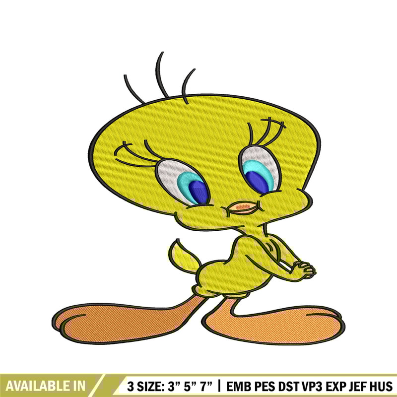 Tweety cartoon embroidery design, Tweety cartoon embroidery, cartoon design, embroidery file, Digital download..jpg