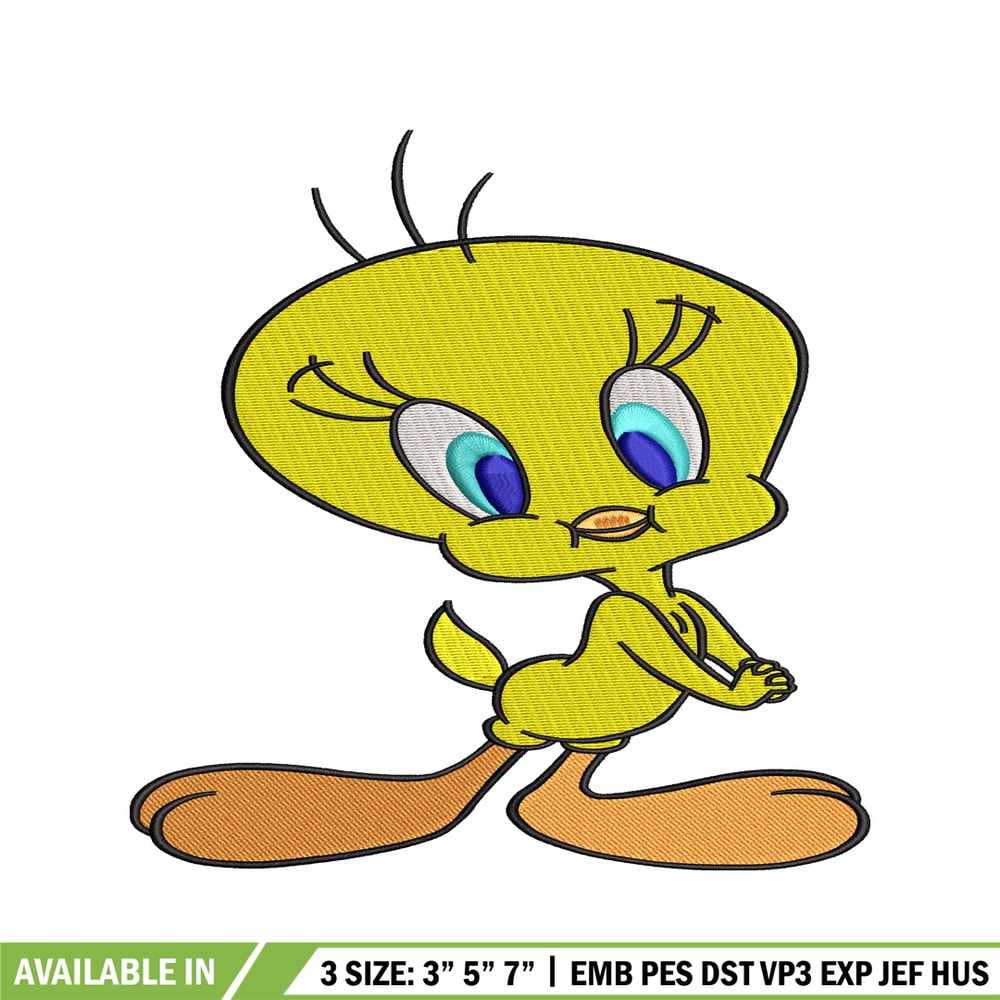 Tweety cartoon embroidery design, Tweety cartoon embroidery, cartoon design, embroidery file, Digital download..jpg