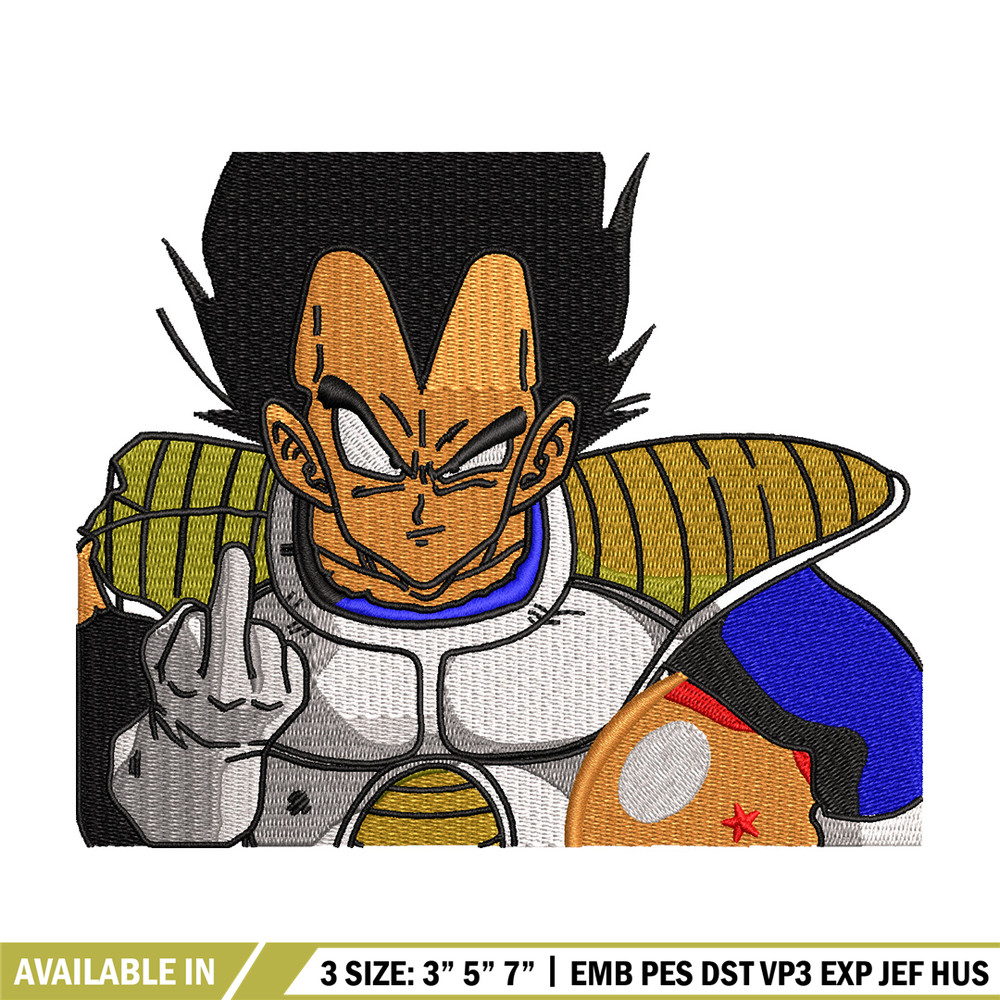 Vegeta saiyan embroidery design, Dragonball embroidery, Anime design, Embroidery shirt, Embroidery file, Digital download.jpg