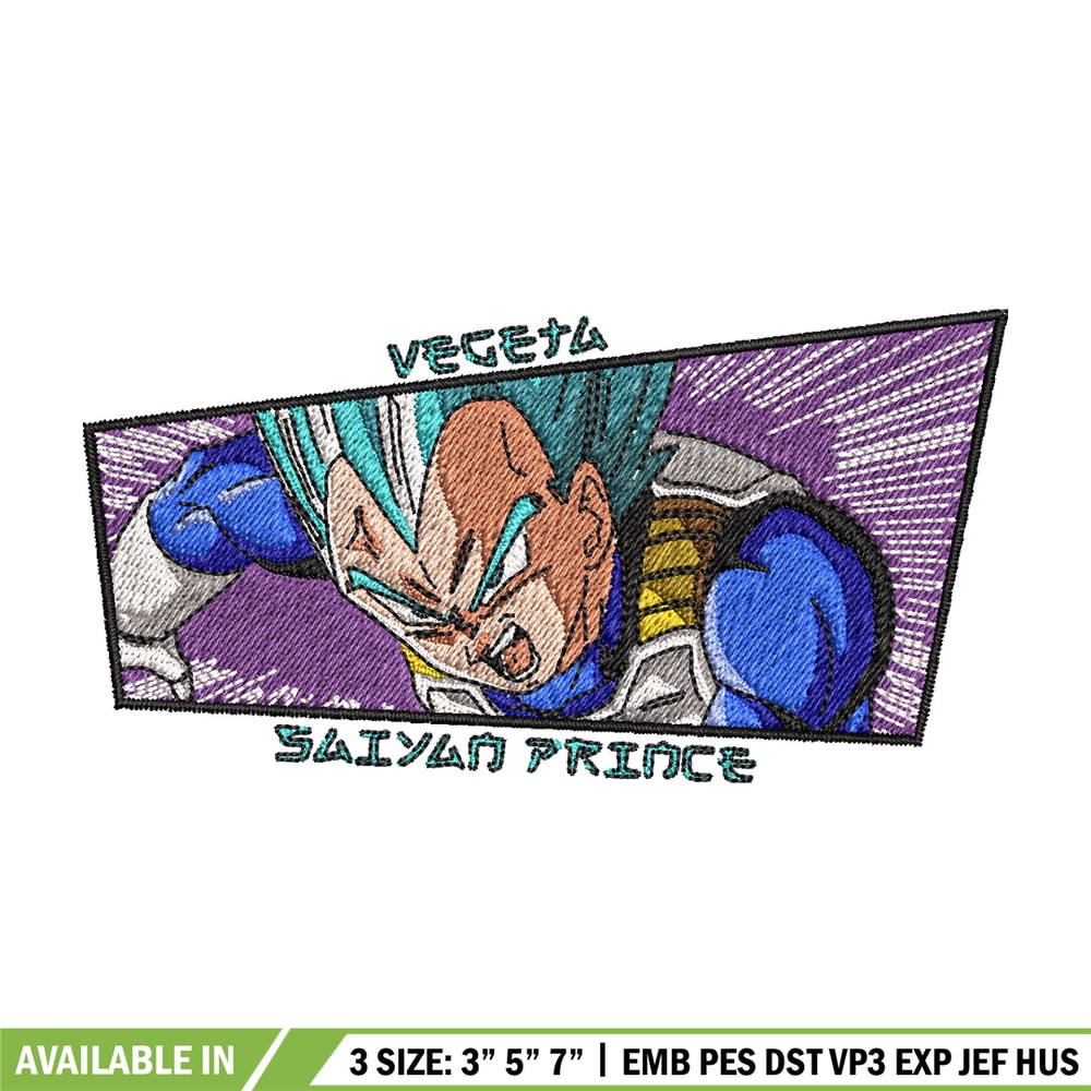 Vegeta blue embroidery design, Dragonball embroidery, Anime design, Embroidery shirt, Embroidery file, Digital download.jpg