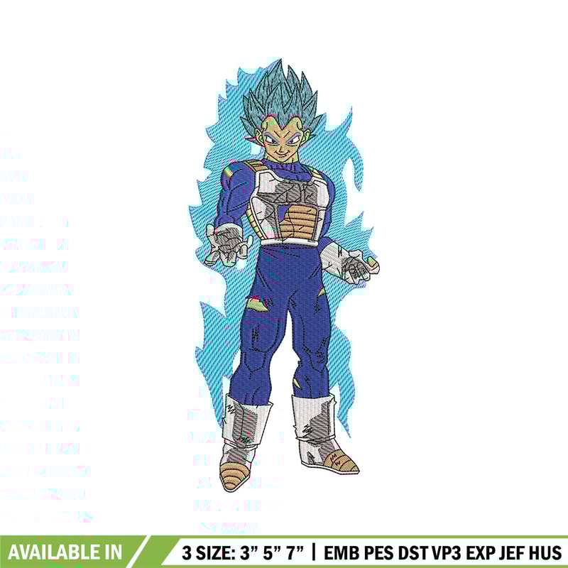 Vegeta blue embroidery design, Dragonball embroidery, Embroidery file, Embroidery shirt, Emb design, Digital download.jpg