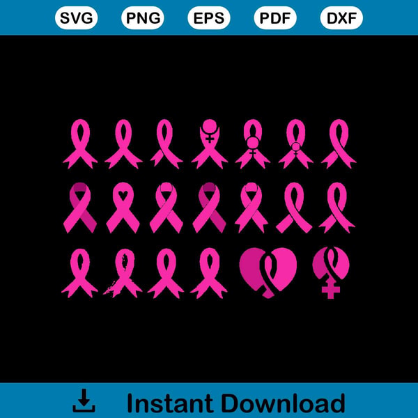 Multiple Pink Ribbon Svg Pink Cancer Ribbon svg, Awareness Ribbon svg bundle, Breast | Inspire ...