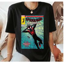 marvel spider-man spider verse collectors comic cover t-shirt, spider man across the spider verse tee, marvel family par