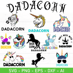 dadacorn svg, eps, dxf, dadacorn ai, png, files for cricut