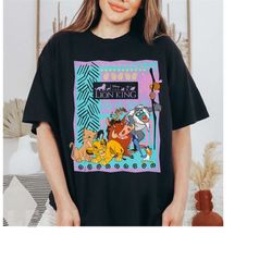 disney lion king retro group shot t-shirt, the lion king characters poster, disney birthday party, disneyland trip famil
