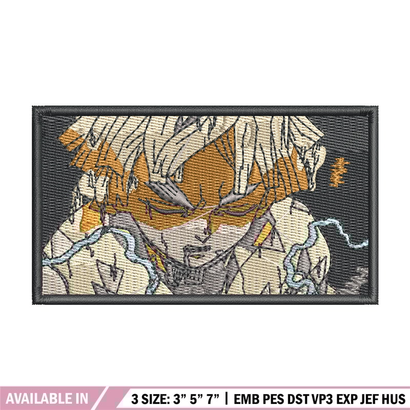 Zenitsu embroidery design, Demon slayer embroidery, Anime design, Embroidery shirt, Embroidery file, Digital download.jpg