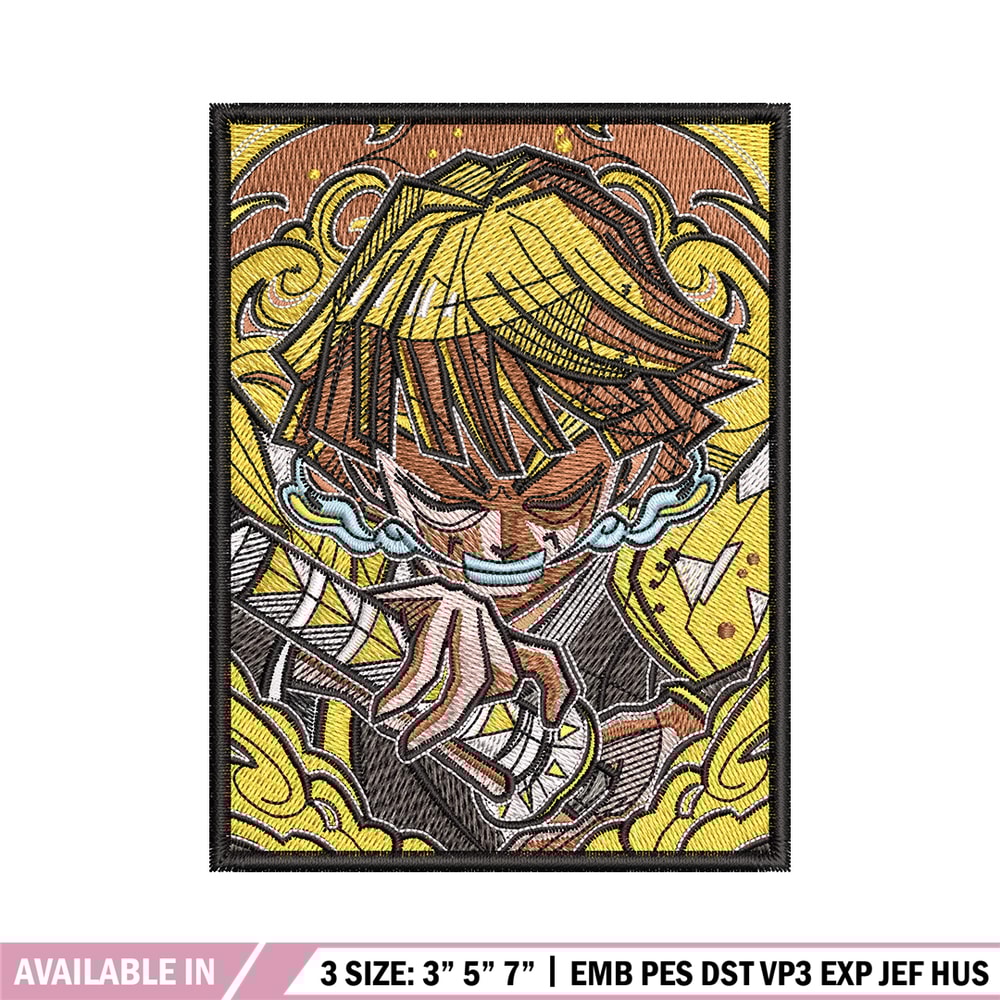 Zenitsu poster embroidery design, Zenitsu embroidery, Anime design, Embroidery shirt, Embroidery file, Digital download.jpg