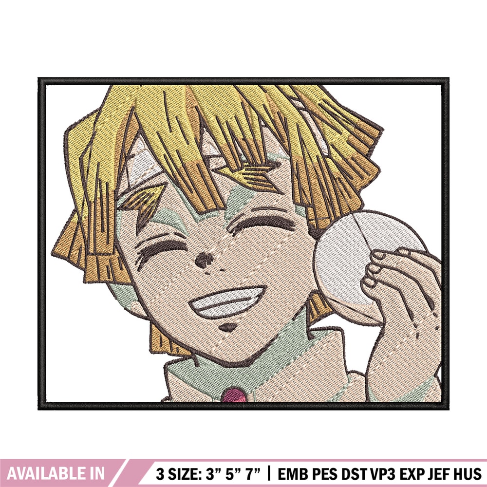 Zenitsu smile embroidery design, Zenitsu embroidery, Anime design, Embroidery shirt, Embroidery file, Digital download.jpg