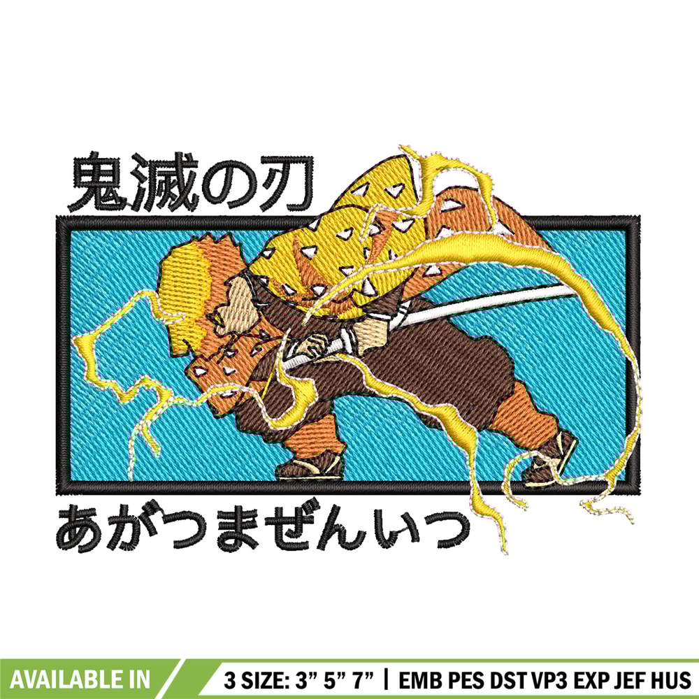 Zenitsu box embroidery design, Zenitsu embroidery, Anime design, Embroidery shirt, Embroidery file, Digital download.jpg