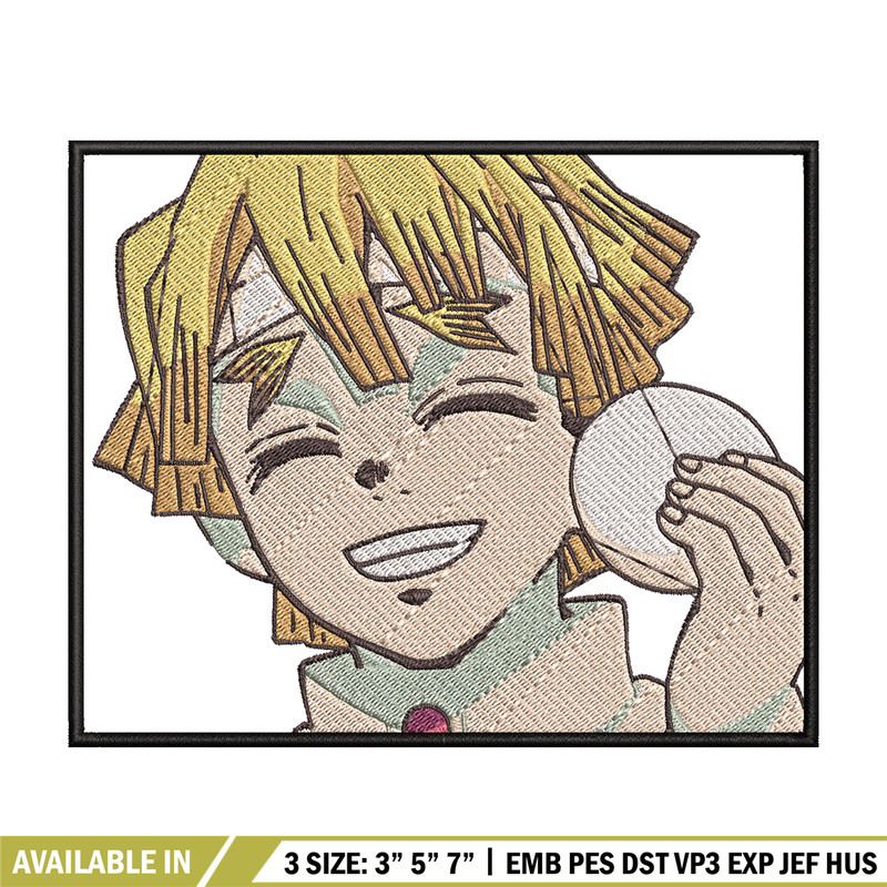 Zenitsu smile embroidery design, Zenitsu embroidery, Anime design, Embroidery shirt, Embroidery file, Digital download.jpg