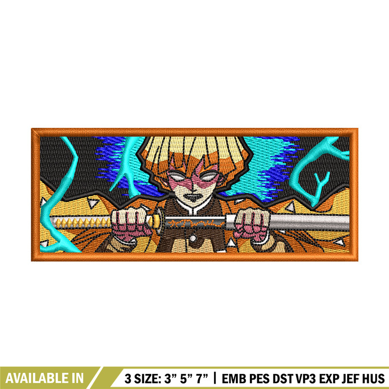 Zenitsu thunder embroidery design, Zenitsu embroidery, Anime design, Embroidery shirt, Embroidery file, Digital download.jpg