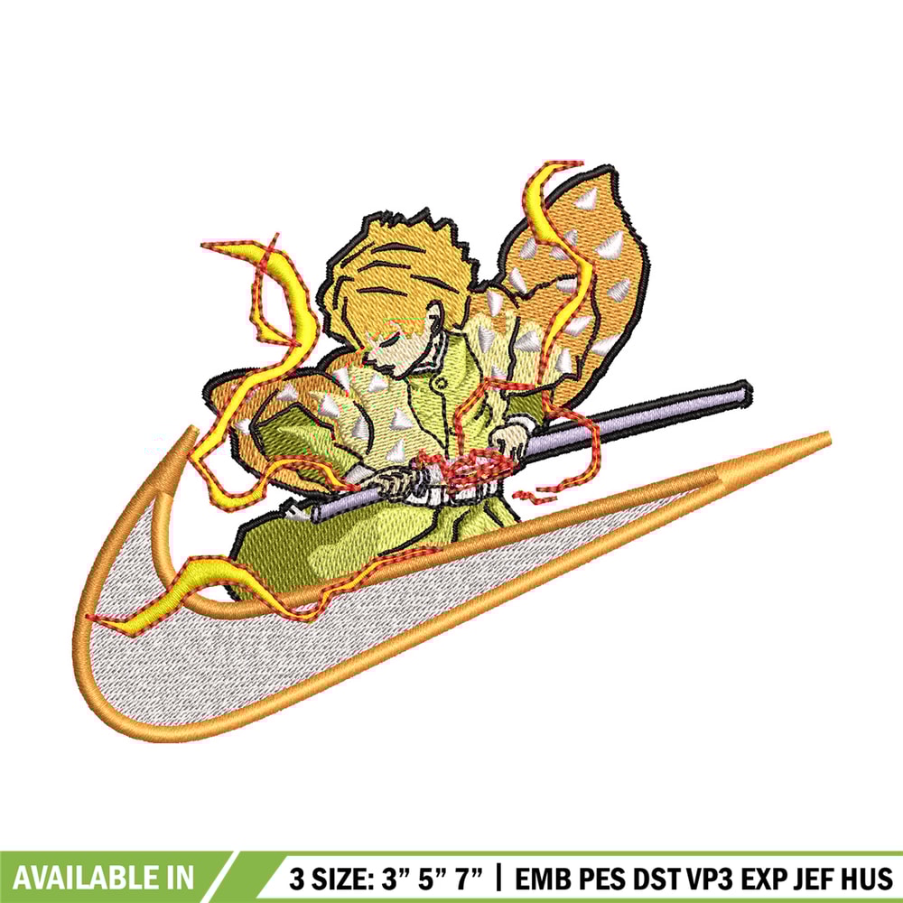 Zenitsu nike embroidery design, Demon slayer embroidery,Nike design, Embroidery shirt, Embroidery file, Digital download.jpg