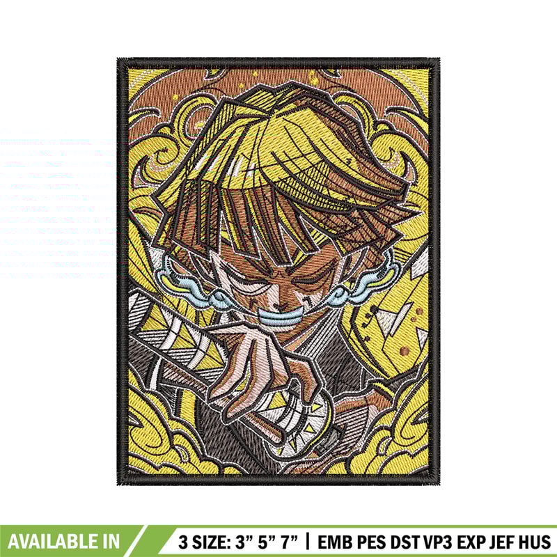 Zenitsu poster embroidery design, Zenitsu embroidery, Anime design, Embroidery shirt, Embroidery file, Digital download.jpg