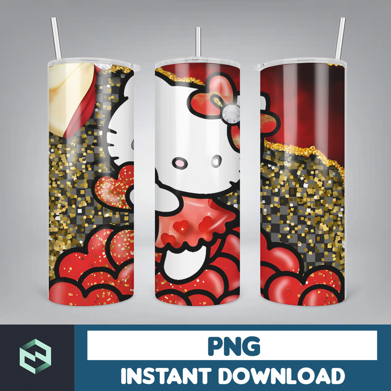 Kitty Coffee Tumbler, Spring Flower Pink Cat PNG, 20oz Straight Skinny Wrap, Cartoon Tumbler, Tumbler Wrap, Full Tumbler Wrap (8).jpg