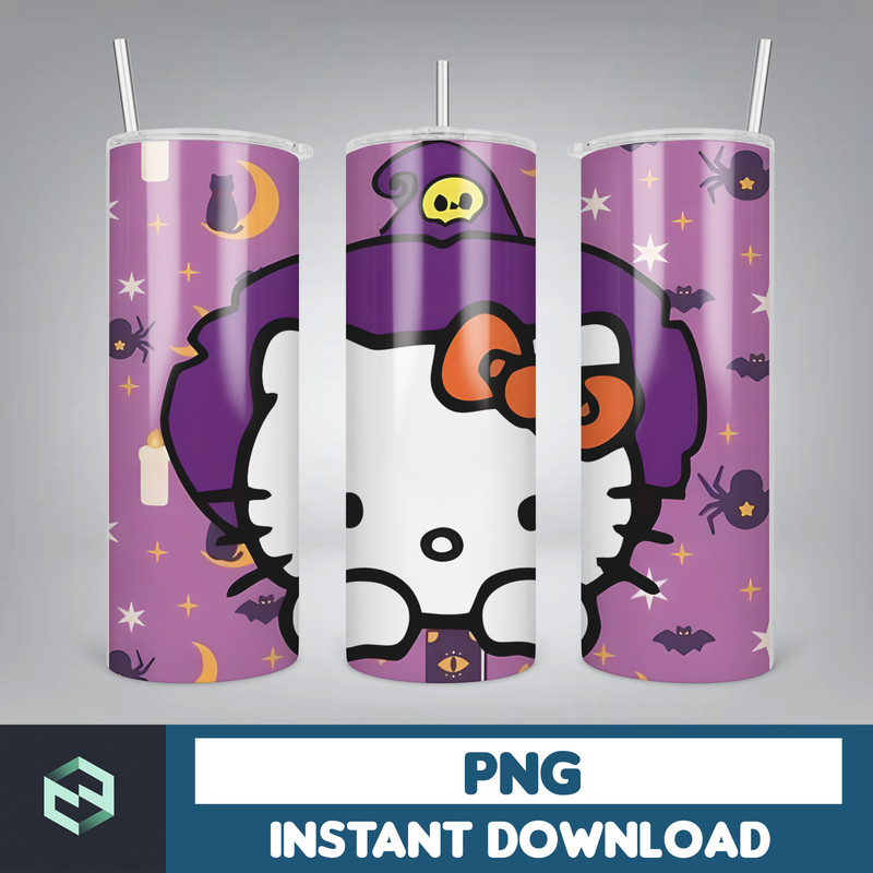 Kitty Coffee Tumbler, Spring Flower Pink Cat PNG, 20oz Straight Skinny Wrap, Cartoon Tumbler, Tumbler Wrap, Full Tumbler Wrap (44).jpg