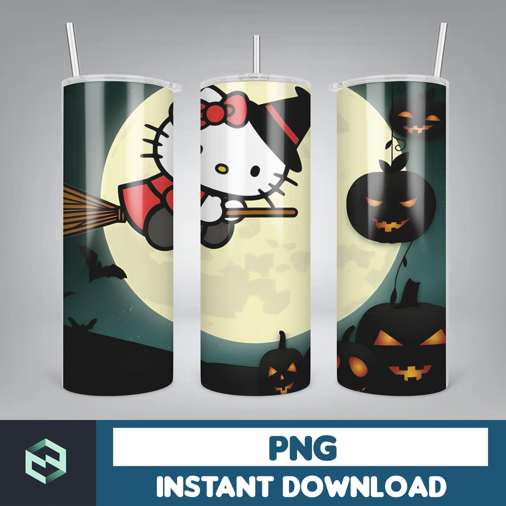 Kitty Coffee Tumbler, Spring Flower Pink Cat PNG, 20oz Straight Skinny Wrap, Cartoon Tumbler, Tumbler Wrap, Full Tumbler Wrap (45).jpg