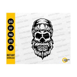 Bearded Skull With Beanie SVG | Skeleton SVG | Cricut Cutting File Silhouette Cameo Printable Clipart Vector Digital Dow