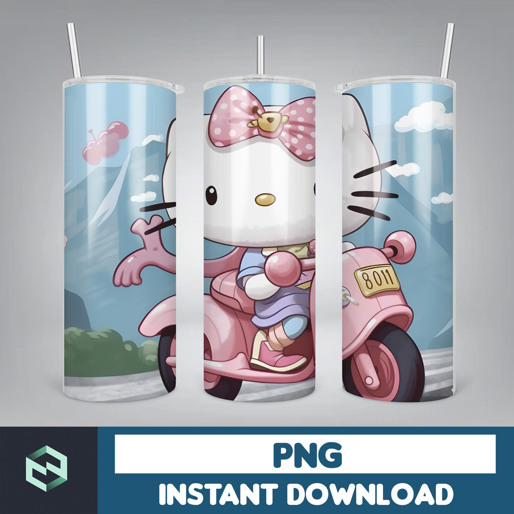 Kitty Coffee Tumbler, Spring Flower Pink Cat PNG, 20oz Straight Skinny Wrap, Cartoon Tumbler, Tumbler Wrap, Full Tumbler Wrap (6).jpg