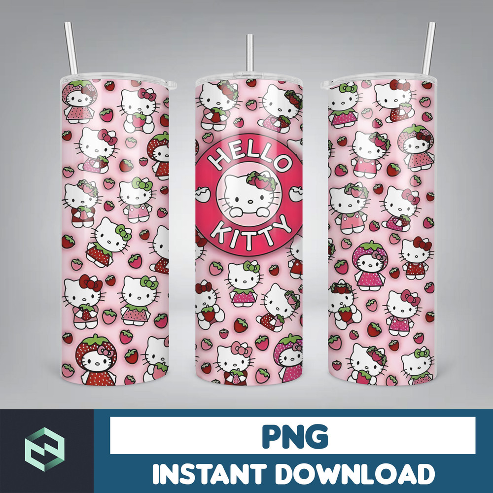 Kitty Coffee Tumbler, Spring Flower Pink Cat PNG, 20oz Straight Skinny Wrap, Cartoon Tumbler, Tumbler Wrap, Full Tumbler Wrap (9).jpg