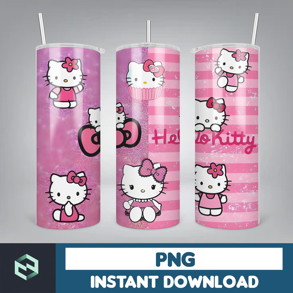 Kitty Coffee Tumbler, Spring Flower Pink Cat PNG, 20oz Straight Skinny Wrap, Cartoon Tumbler, Tumbler Wrap, Full Tumbler Wrap (12).jpg