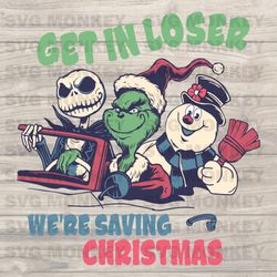 christmas losers, frosty the snowman png, the grinch png, jack skellington png, merry christmas, svg eps dxf png
