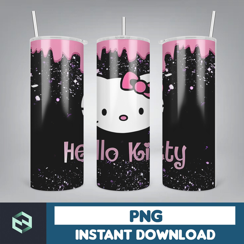 Kitty Coffee Tumbler, Spring Flower Pink Cat PNG, 20oz Straight Skinny Wrap, Cartoon Tumbler, Tumbler Wrap, Full Tumbler Wrap (17).jpg