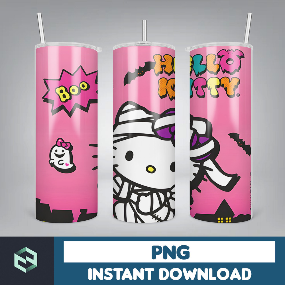 Kitty Coffee Tumbler, Spring Flower Pink Cat PNG, 20oz Straight Skinny Wrap, Cartoon Tumbler, Tumbler Wrap, Full Tumbler Wrap (23).jpg