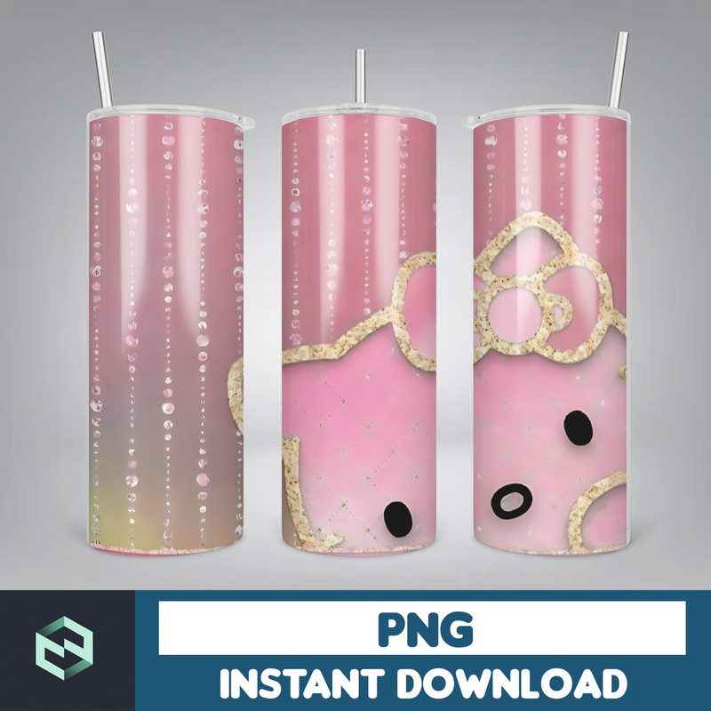 Kitty Coffee Tumbler, Spring Flower Pink Cat PNG, 20oz Straight Skinny Wrap, Cartoon Tumbler, Tumbler Wrap, Full Tumbler Wrap (29).jpg