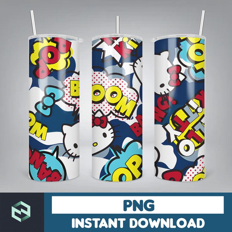 Kitty Coffee Tumbler, Spring Flower Pink Cat PNG, 20oz Straight Skinny Wrap, Cartoon Tumbler, Tumbler Wrap, Full Tumbler Wrap (34).jpg