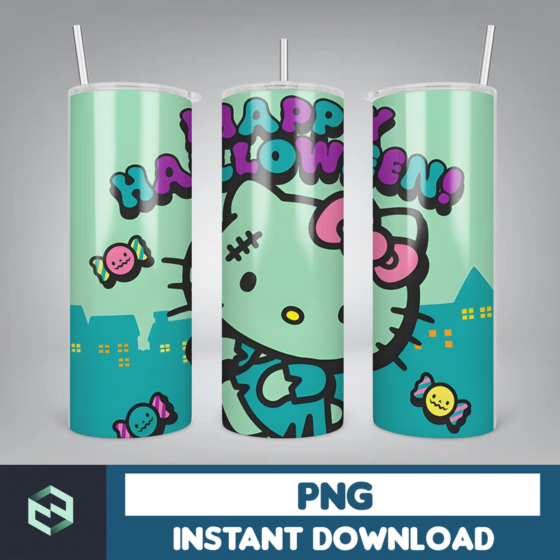 Kitty Coffee Tumbler, Spring Flower Pink Cat PNG, 20oz Straight Skinny Wrap, Cartoon Tumbler, Tumbler Wrap, Full Tumbler Wrap (35).jpg