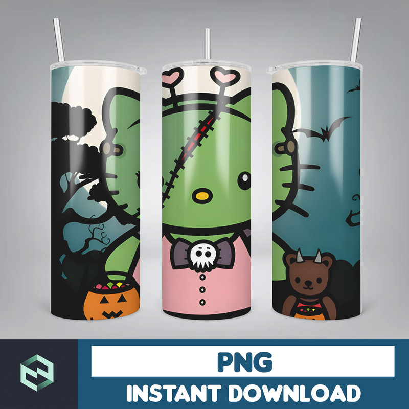 Kitty Coffee Tumbler, Spring Flower Pink Cat PNG, 20oz Straight Skinny Wrap, Cartoon Tumbler, Tumbler Wrap, Full Tumbler Wrap (46).jpg