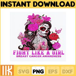 fight like a girl breast cancer awareness png, designs breast cancer groovy style png, cancer png, cancer awareness.