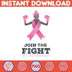 join the fight breast cancer awareness month png, designs breast cancer groovy style png, cancer png, cancer awareness