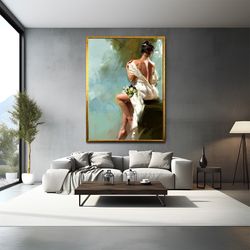 flower woman print, print painting, sexy woman wall art, nude woman poster, silhouette woman art