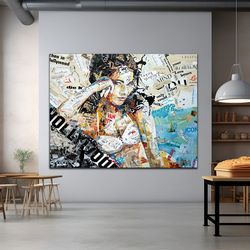 naked girl art canvas, nude wall decor, breast photo artwork, bedroom wall decor, sensual photo artwork, naked woman-1