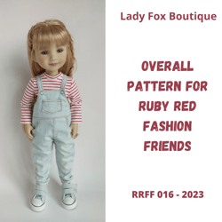 Overall pattern for Ruby Red Fashion Friends dolls.