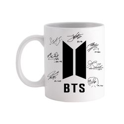 bts signatures fan jimin korean - novelty cute funny anniversary birthday present, 11 - 15 oz white coffee tea mug cup.j