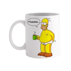 homer the simpsons in the morning comedy tv show - novelty cute funny anniversary birthday present, 11 - 15 oz white cof